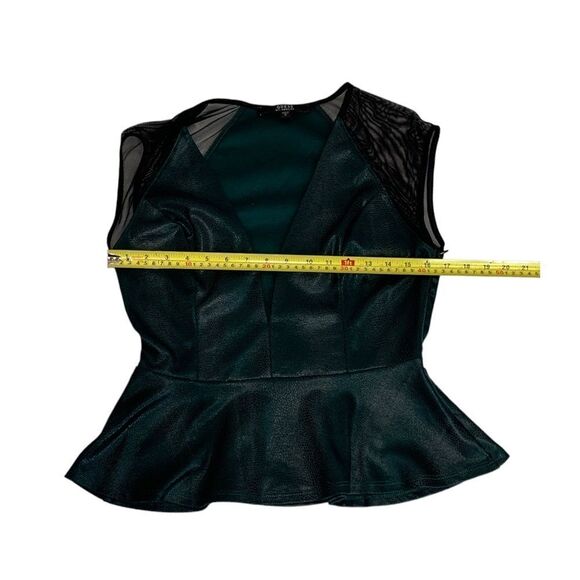 GUESS Green Deep Plunge Mesh Cutout Top - Picture 7 of 7